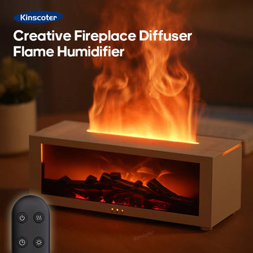 Creative Fireplace Air Humidifier Waterless Diffuser with LED Light