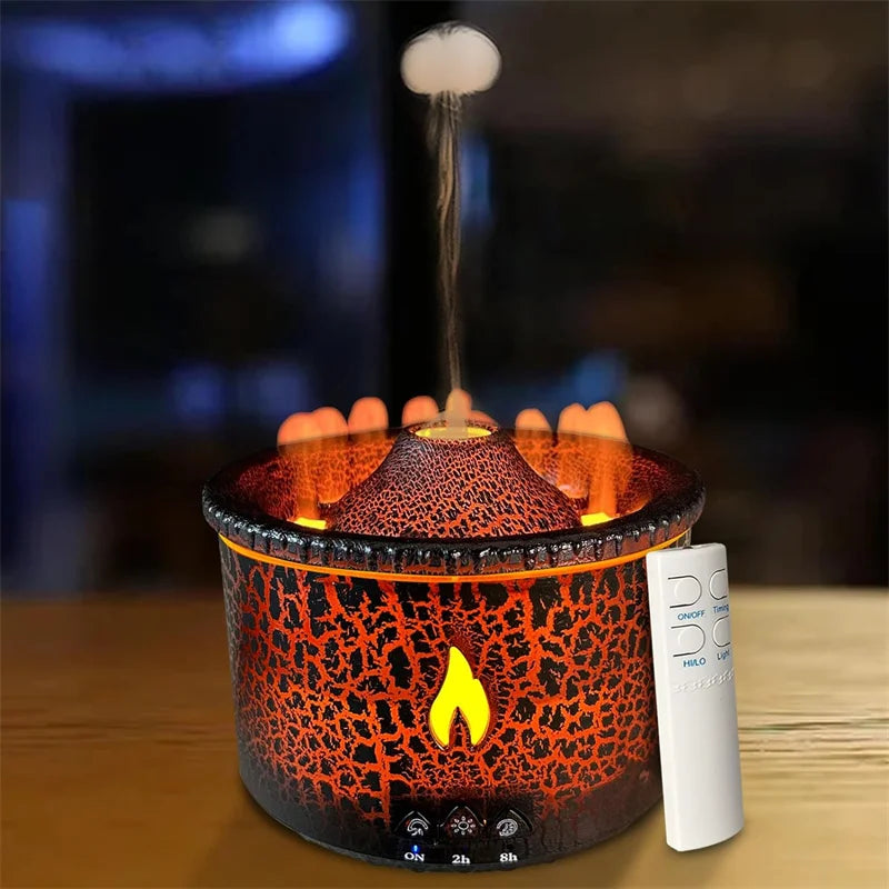 Volcano Essential Oil Diffuser Humidifier with Flame & Volcano Mist Mode 2